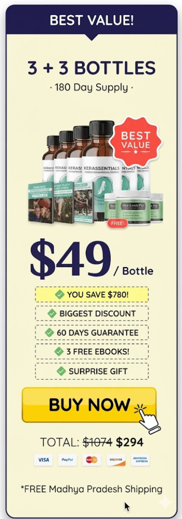 Six bottle package featuring bonus guides and free shipping